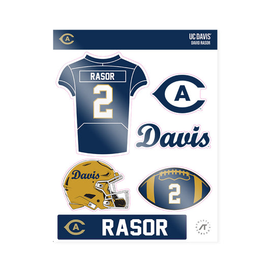 UC Davis - NCAA Football : David Rasor - Sticker Sheet-0