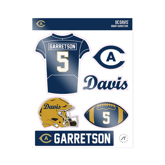 UC Davis - NCAA Football : Grant Garretson - Sticker Sheet-0