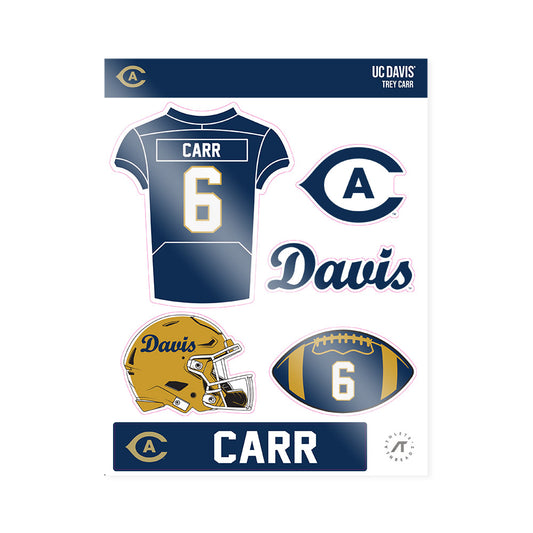 UC Davis - NCAA Football : Trey Carr - Sticker Sheet-0