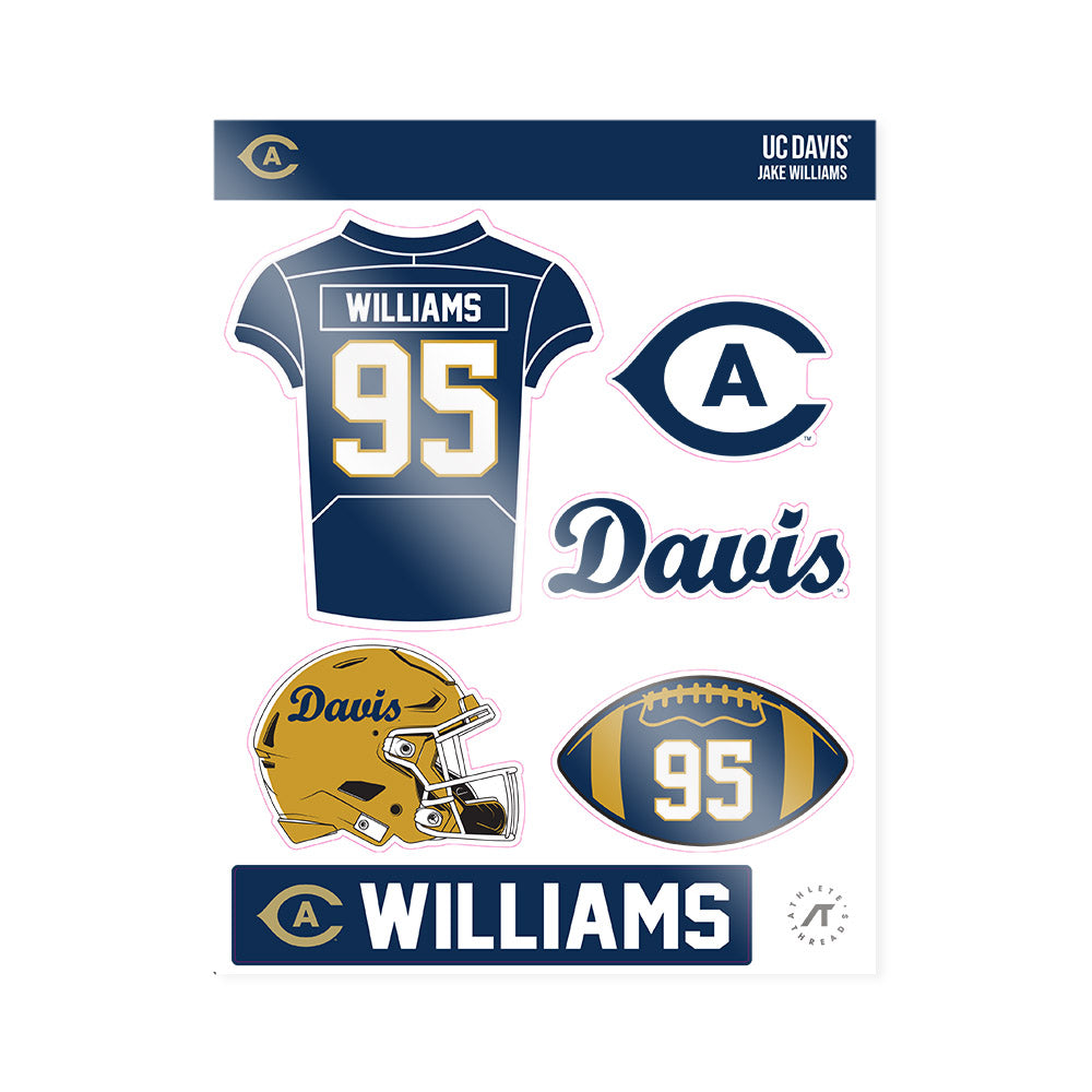 UC Davis - NCAA Football : Jake Williams - Sticker Sheet-0