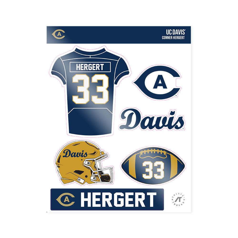 UC Davis - NCAA Football : Conner Hergert - Sticker Sheet-0