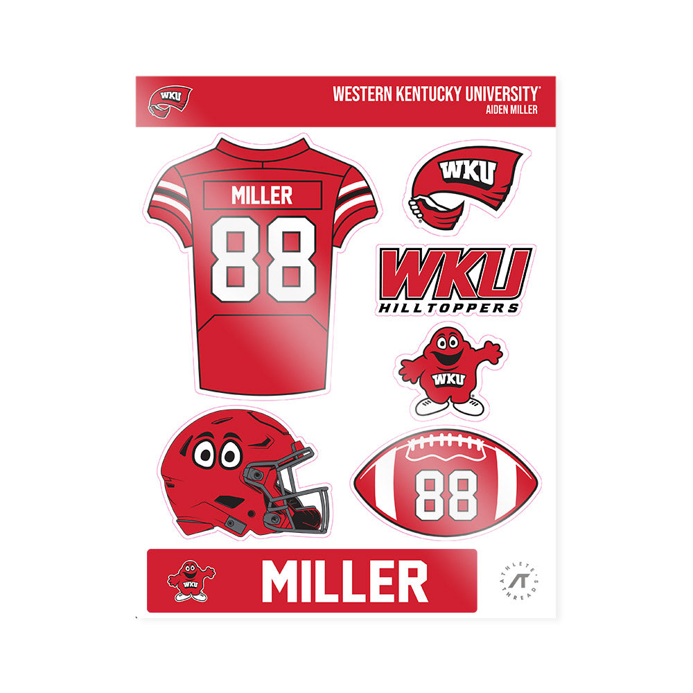 Western Kentucky - NCAA Football : Aiden Miller - Sticker Sheet-0