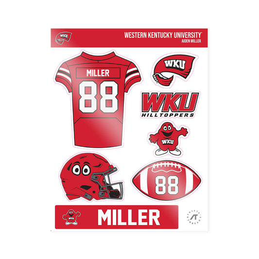 Western Kentucky - NCAA Football : Aiden Miller - Sticker Sheet-0