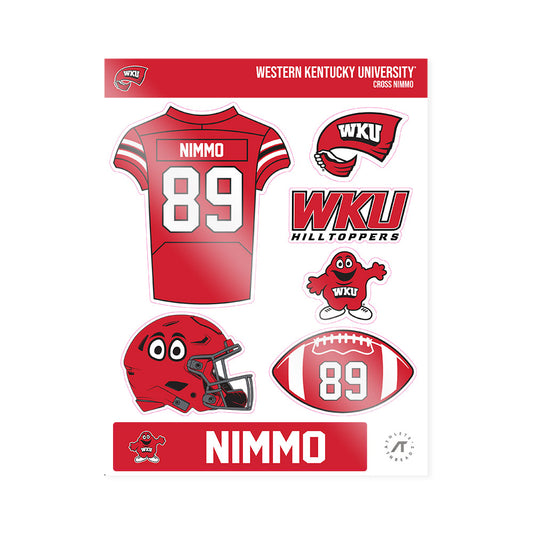 Western Kentucky - NCAA Football : Cross Nimmo - Sticker Sheet-0