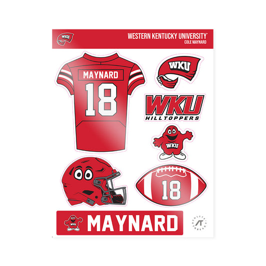 Western Kentucky - NCAA Football : Cole Maynard - Sticker Sheet-0