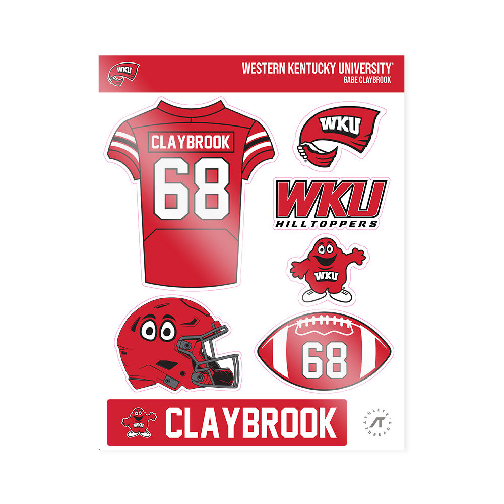 Western Kentucky - NCAA Football : Gabe Claybrook - Sticker Sheet-0