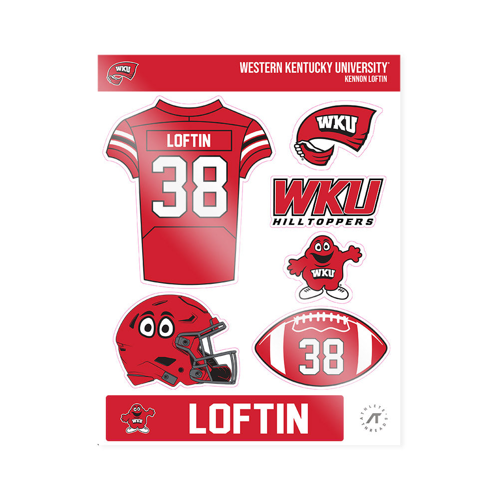 Western Kentucky - NCAA Football : Kennon Loftin - Sticker Sheet-0