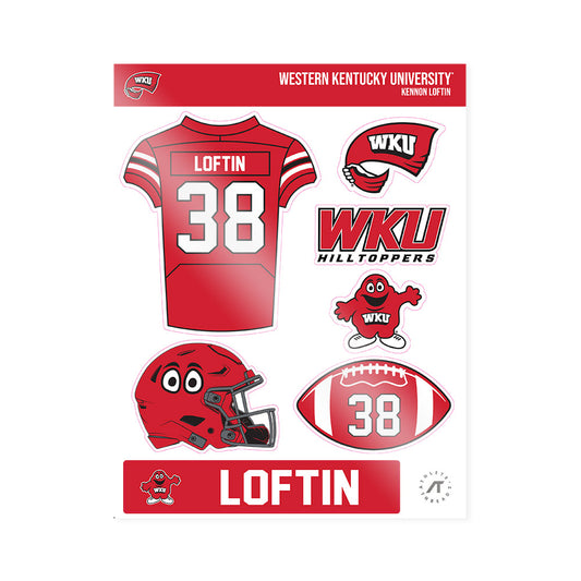 Western Kentucky - NCAA Football : Kennon Loftin - Sticker Sheet-0