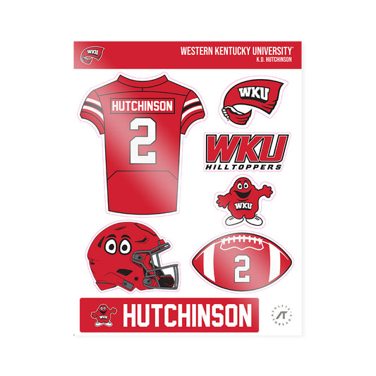 Western Kentucky - NCAA Football : K.D. Hutchinson - Sticker Sheet-0