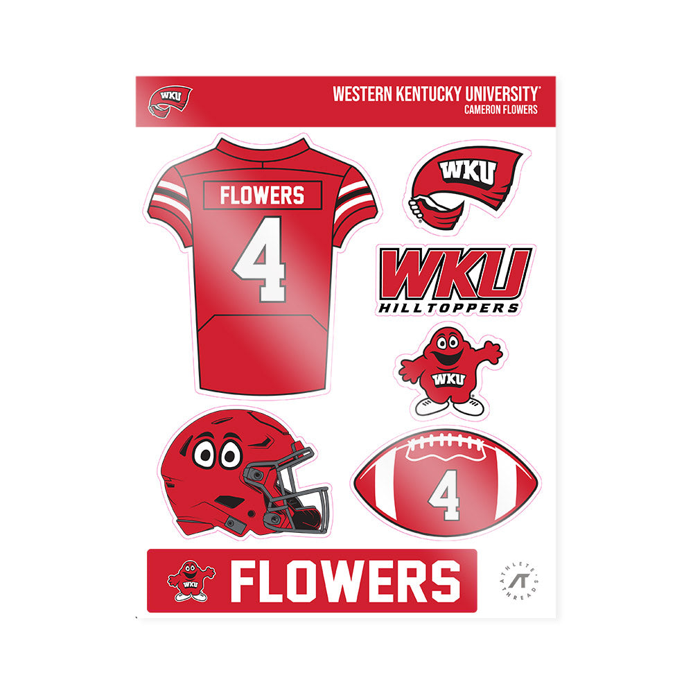 Western Kentucky - NCAA Football : Cameron Flowers - Sticker Sheet-0