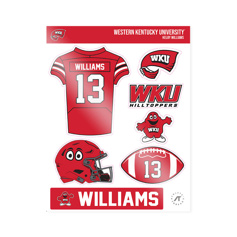 Western Kentucky - NCAA Football : Kelby Williams - Sticker Sheet-0
