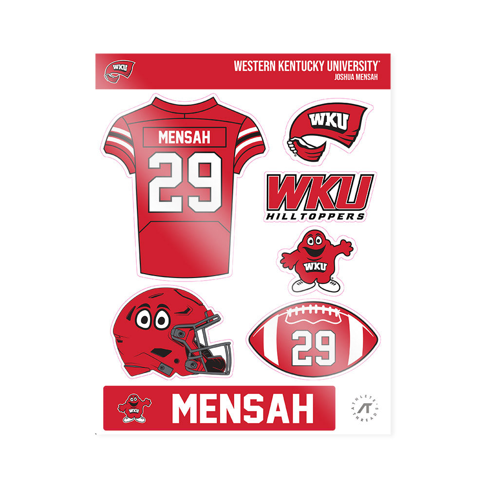Western Kentucky - NCAA Football : Joshua Mensah - Sticker Sheet-0