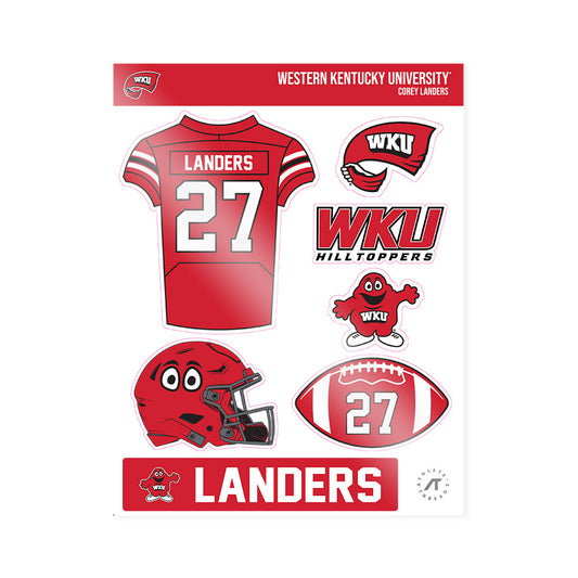 Western Kentucky - NCAA Football : Corey Landers - Sticker Sheet-0