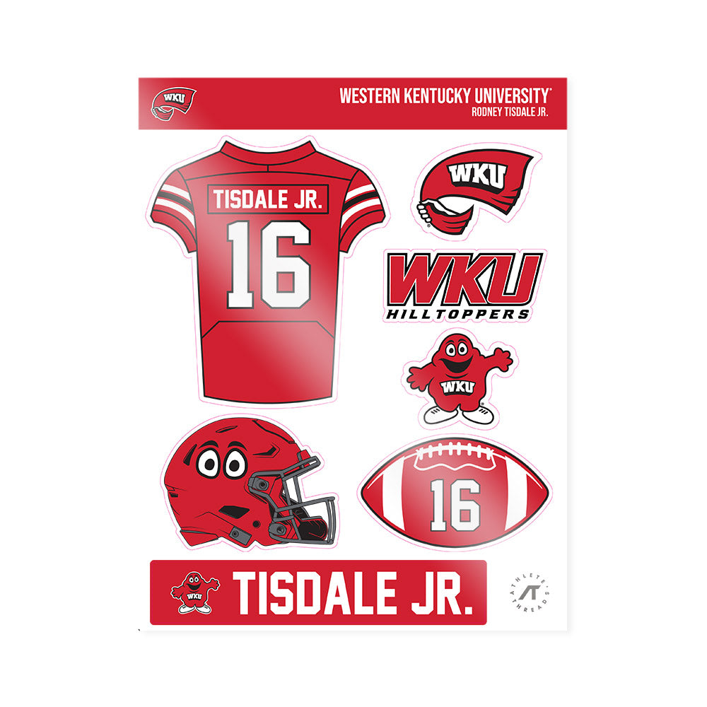 Western Kentucky - NCAA Football : Rodney Tisdale Jr. - Sticker Sheet-0