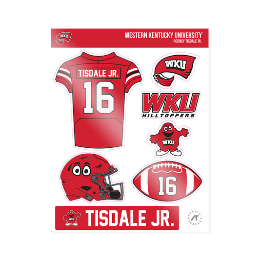 Western Kentucky - NCAA Football : Rodney Tisdale Jr. - Sticker Sheet-0