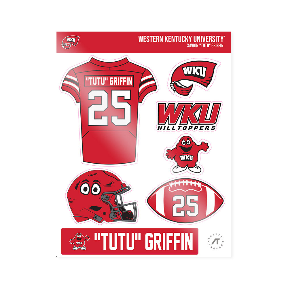 Western Kentucky - NCAA Football : Xavion "Tutu" Griffin - Sticker Sheet-0