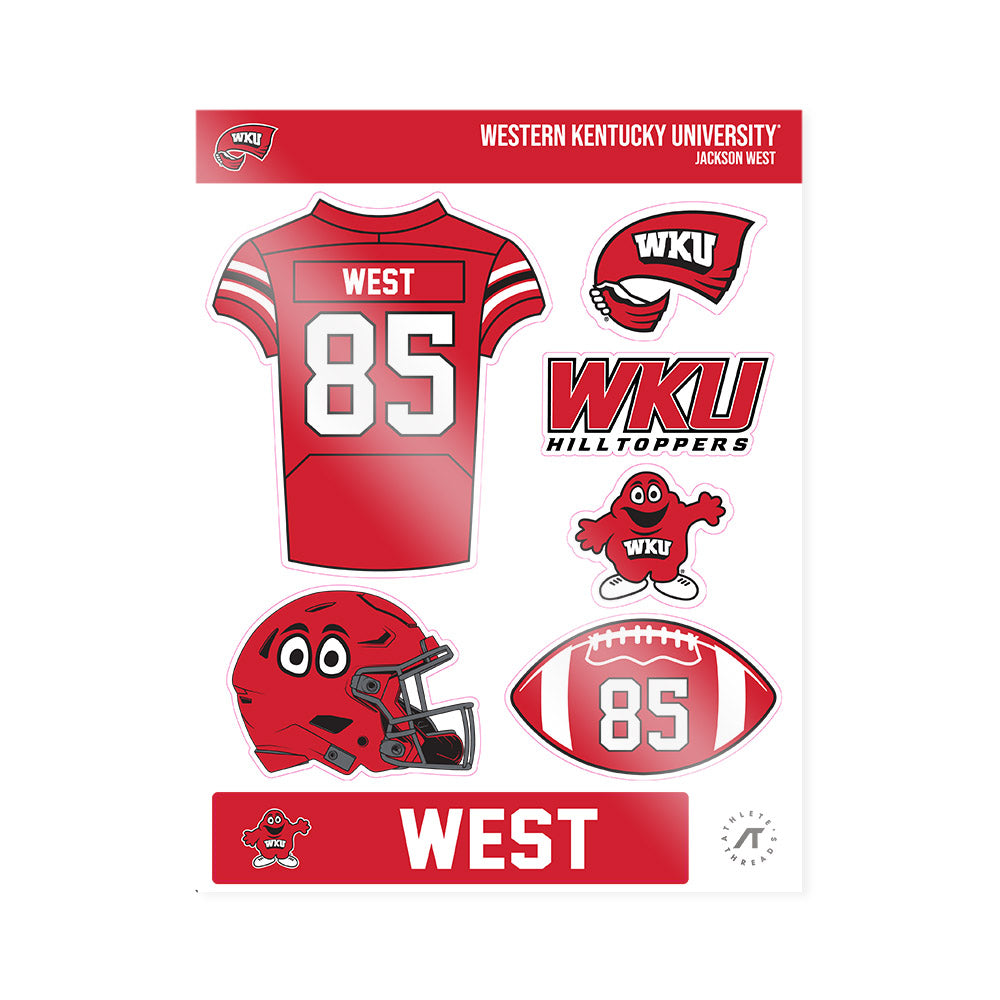 Western Kentucky - NCAA Football : Jackson West - Sticker Sheet-0