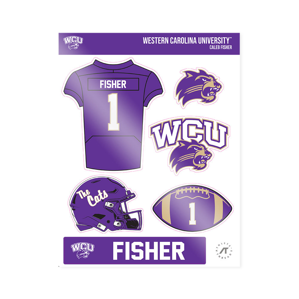 Western Carolina - NCAA Football : Caleb Fisher - Sticker Sheet-0