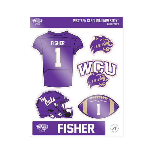 Western Carolina - NCAA Football : Caleb Fisher - Sticker Sheet-0