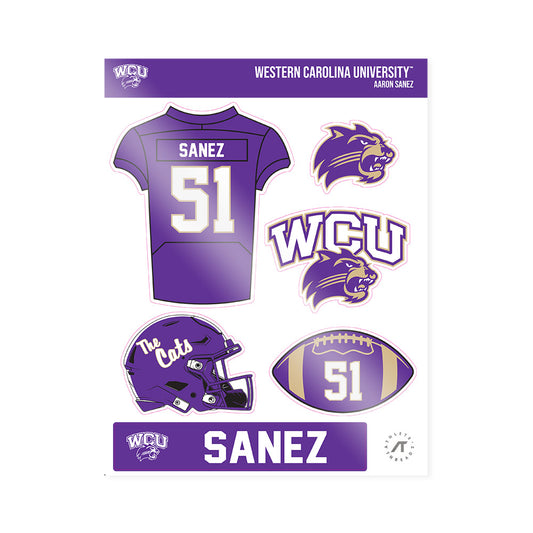 Western Carolina - NCAA Football : Aaron Sanez - Sticker Sheet-0