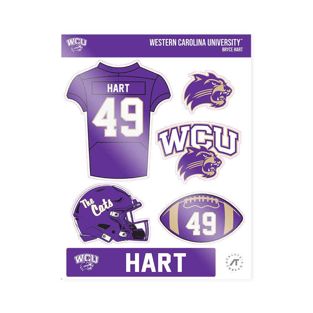 Western Carolina - NCAA Football : Bryce Hart - Sticker Sheet-0