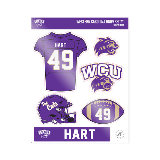 Western Carolina - NCAA Football : Bryce Hart - Sticker Sheet-0