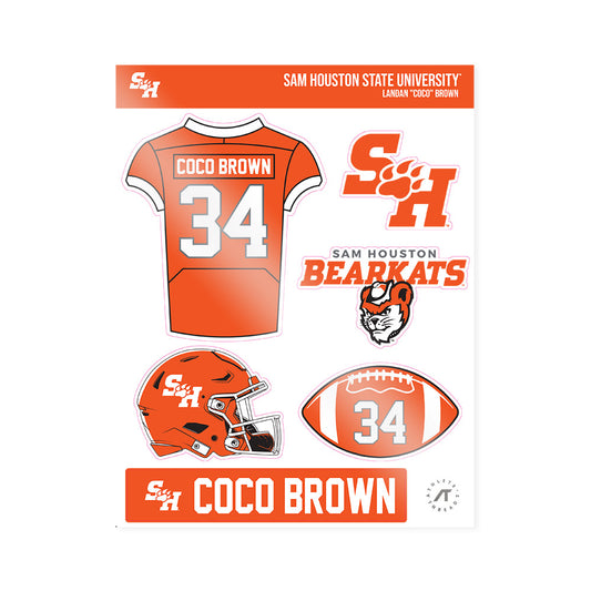 SHSU - NCAA Football : Landan "Coco" Brown - Sticker Sheet-0
