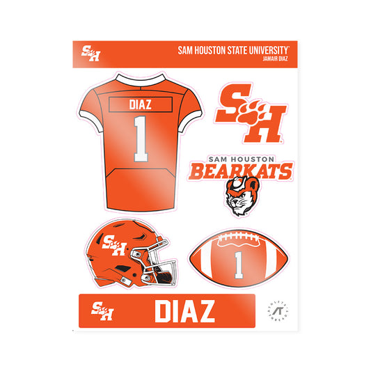 SHSU - NCAA Football : JaMair Diaz - Sticker Sheet-0