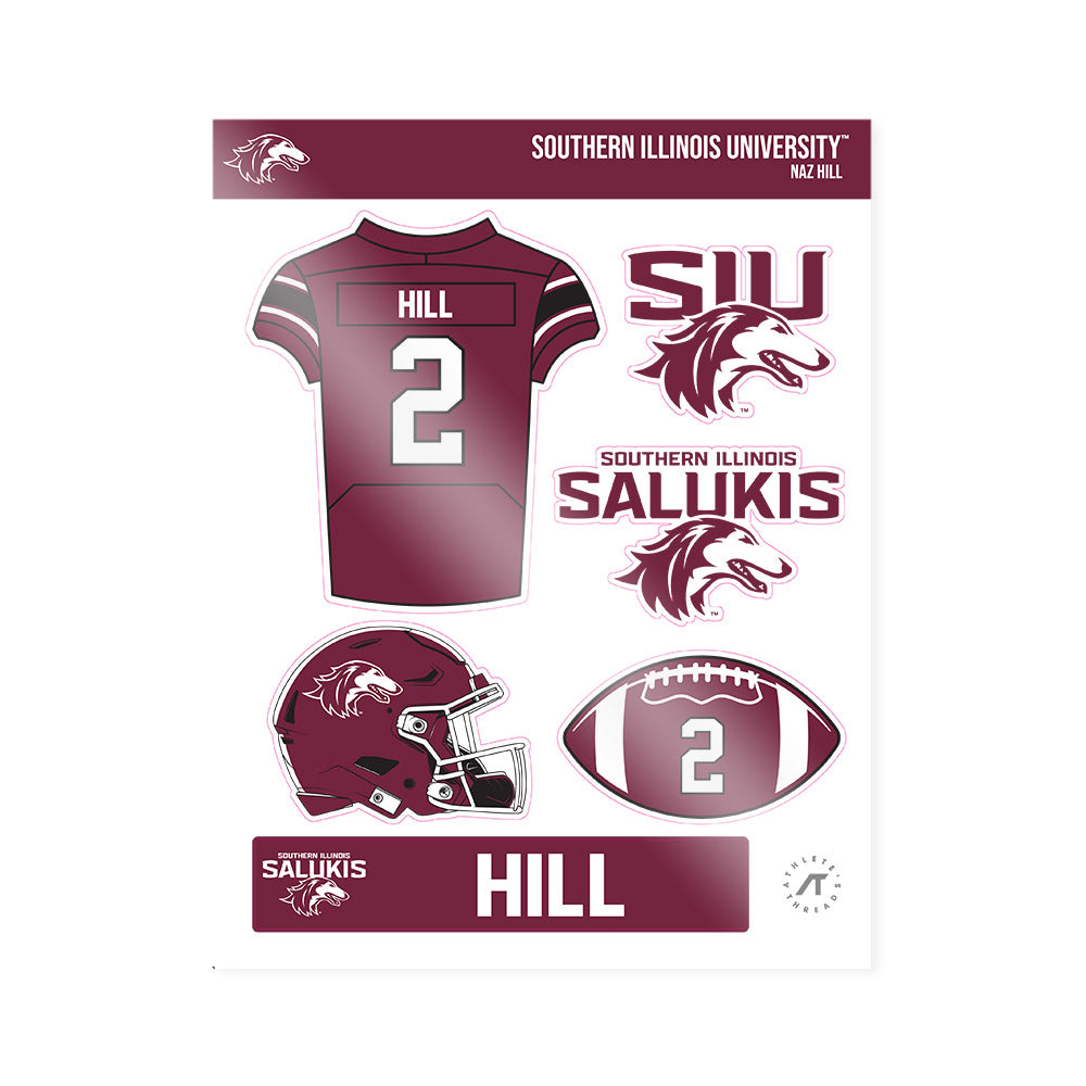 SIU Carbondale - NCAA Football : Naz Hill - Sticker Sheet-0