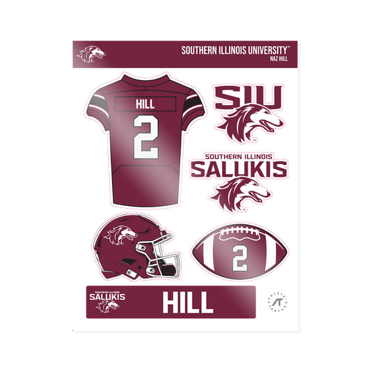 SIU Carbondale - NCAA Football : Naz Hill - Sticker Sheet-0