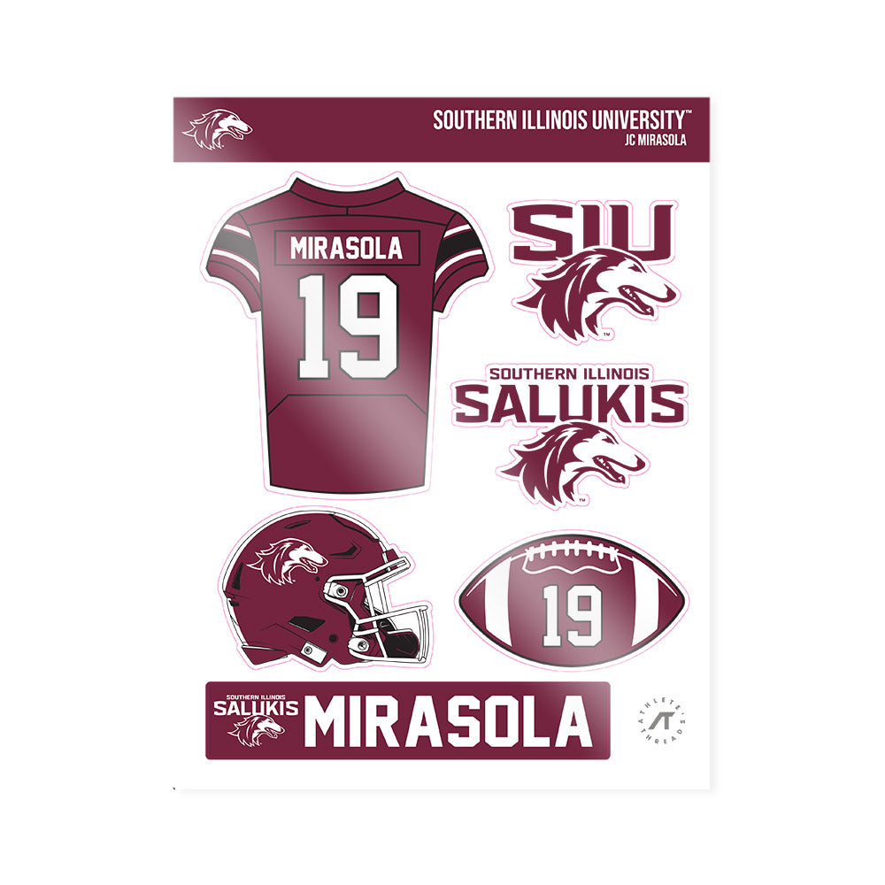SIU Carbondale - NCAA Football : Jc Mirasola - Sticker Sheet-0
