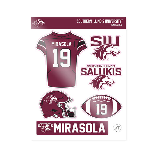 SIU Carbondale - NCAA Football : Jc Mirasola - Sticker Sheet-0