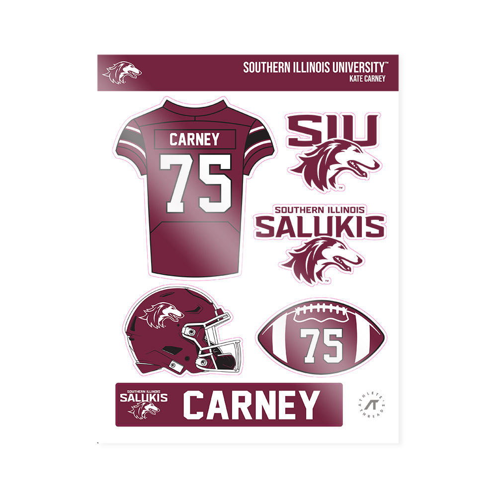 SIU Carbondale - NCAA Football : Kate Carney - Sticker Sheet-0