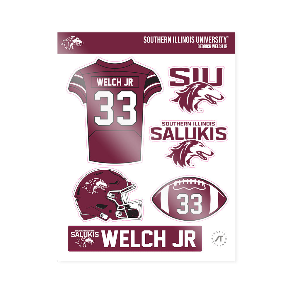 SIU Carbondale - NCAA Football : Dedrick Welch Jr - Sticker Sheet-0