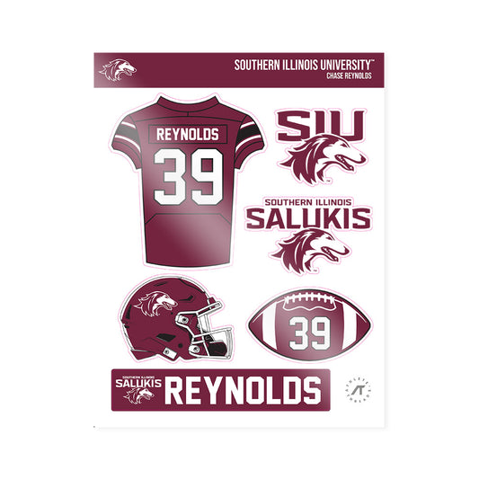 SIU Carbondale - NCAA Football : Chase Reynolds - Sticker Sheet-0