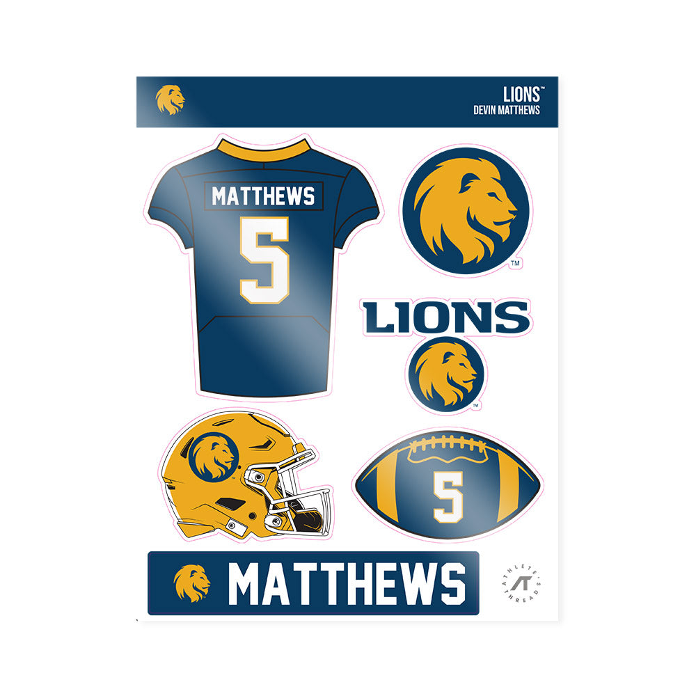 Texas A&M Commerce - NCAA Football : Devin Matthews - Sticker Sheet-0