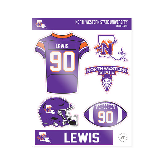 Northwestern State - NCAA Football : Tyler Lewis - Sticker Sheet-0