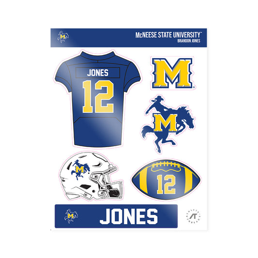 McNeese State - NCAA Football : Brandon Jones - Sticker Sheet-0