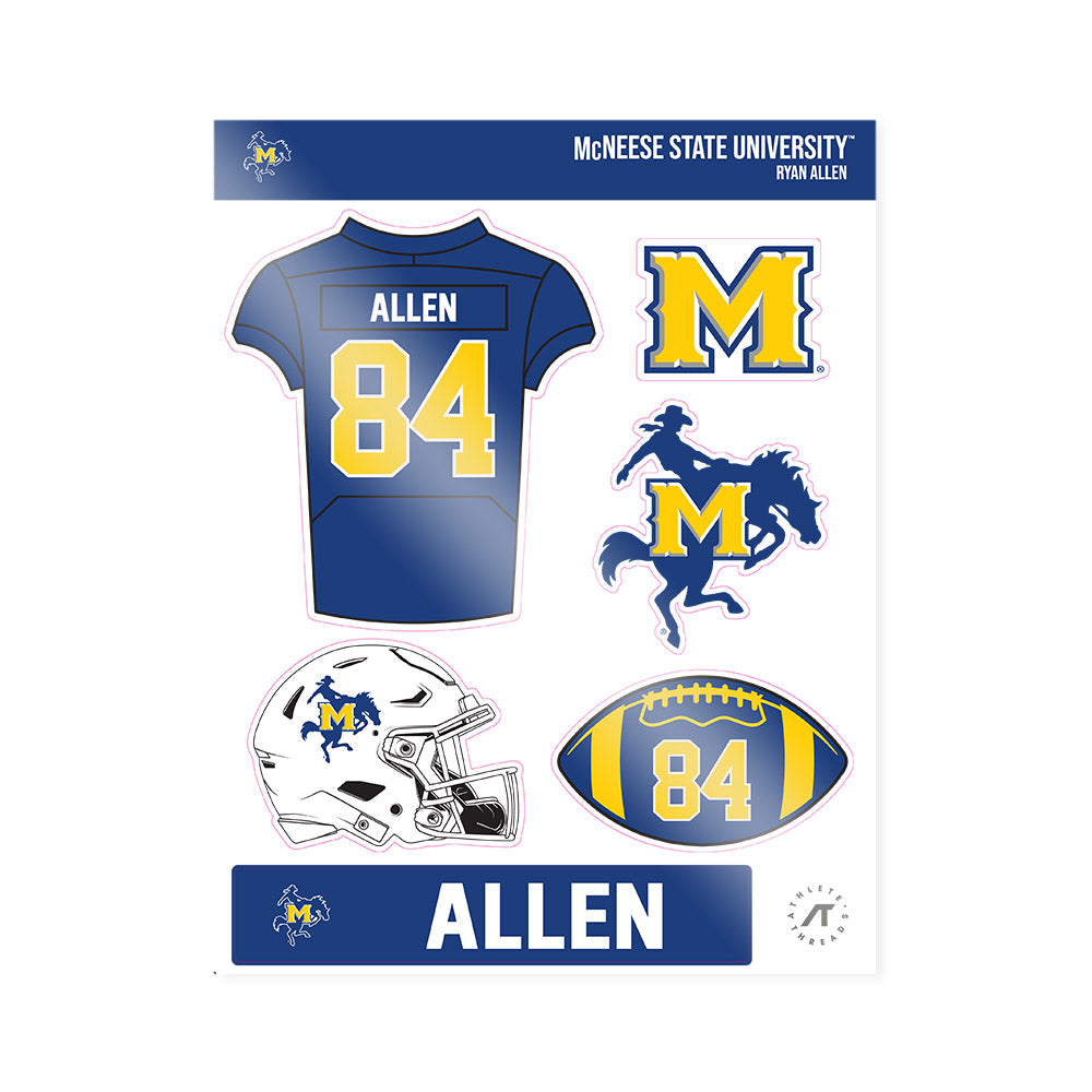 McNeese State - NCAA Football : Ryan Allen - Sticker Sheet-0