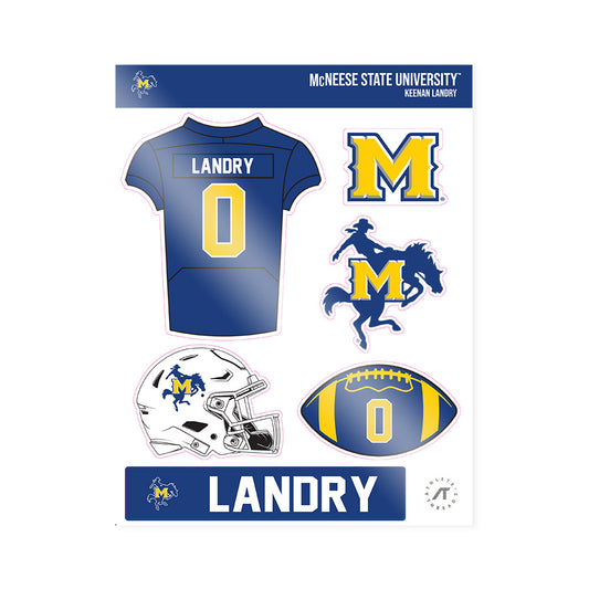 McNeese State - NCAA Football : Keenan Landry - Sticker Sheet-0