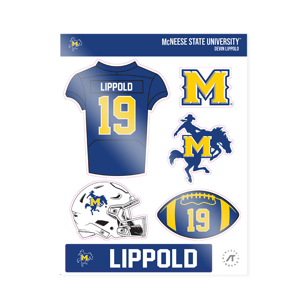 McNeese State - NCAA Football : Devin Lippold - Sticker Sheet-0