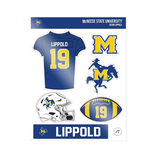 McNeese State - NCAA Football : Devin Lippold - Sticker Sheet-0