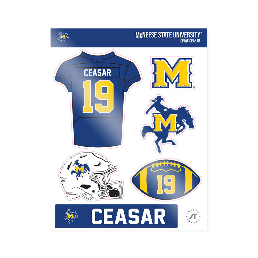 McNeese State - NCAA Football : Cejae Ceasar - Sticker Sheet-0