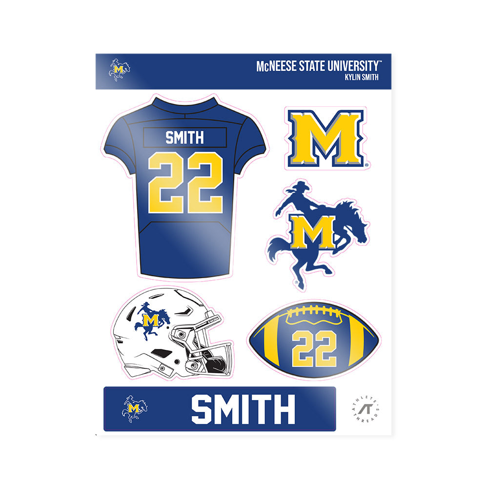 McNeese State - NCAA Football : Kylin Smith - Sticker Sheet-0