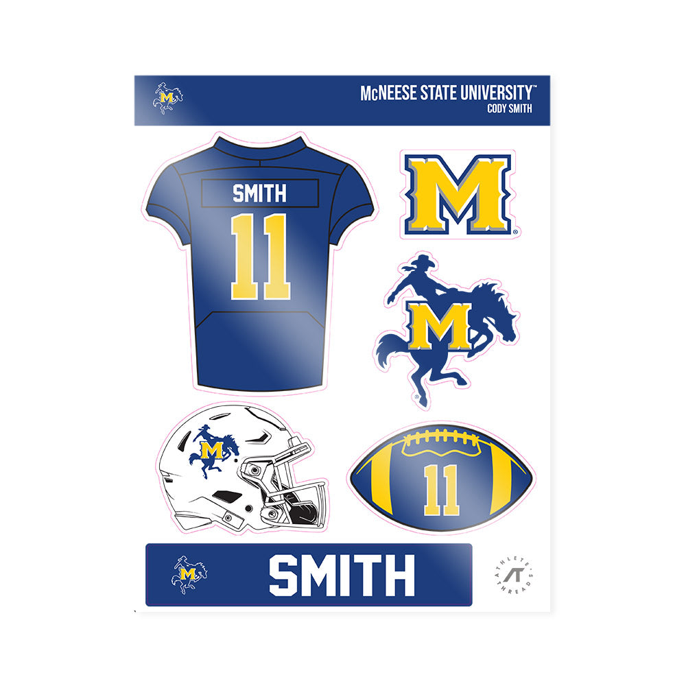 McNeese State - NCAA Football : Cody Smith - Sticker Sheet-0