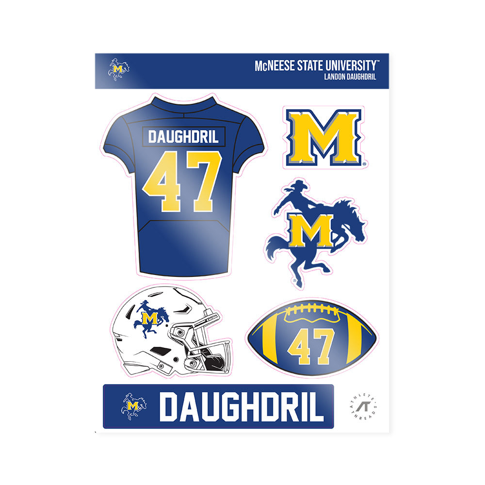 McNeese State - NCAA Football : Landon Daughdril - Sticker Sheet-0