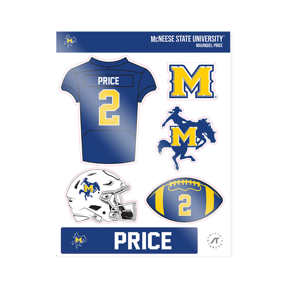 McNeese State - NCAA Football : Maurquel Price - Sticker Sheet-0