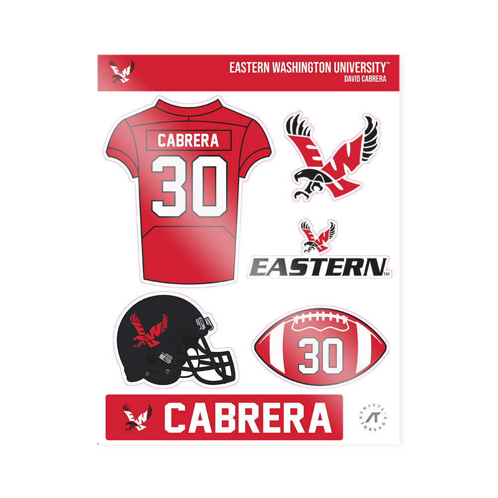 Eastern Washington - NCAA Football : David Cabrera - Sticker Sheet-0