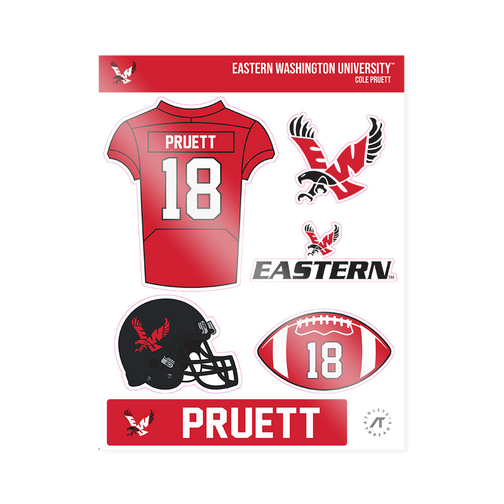 Eastern Washington - NCAA Football : Cole Pruett - Sticker Sheet-0