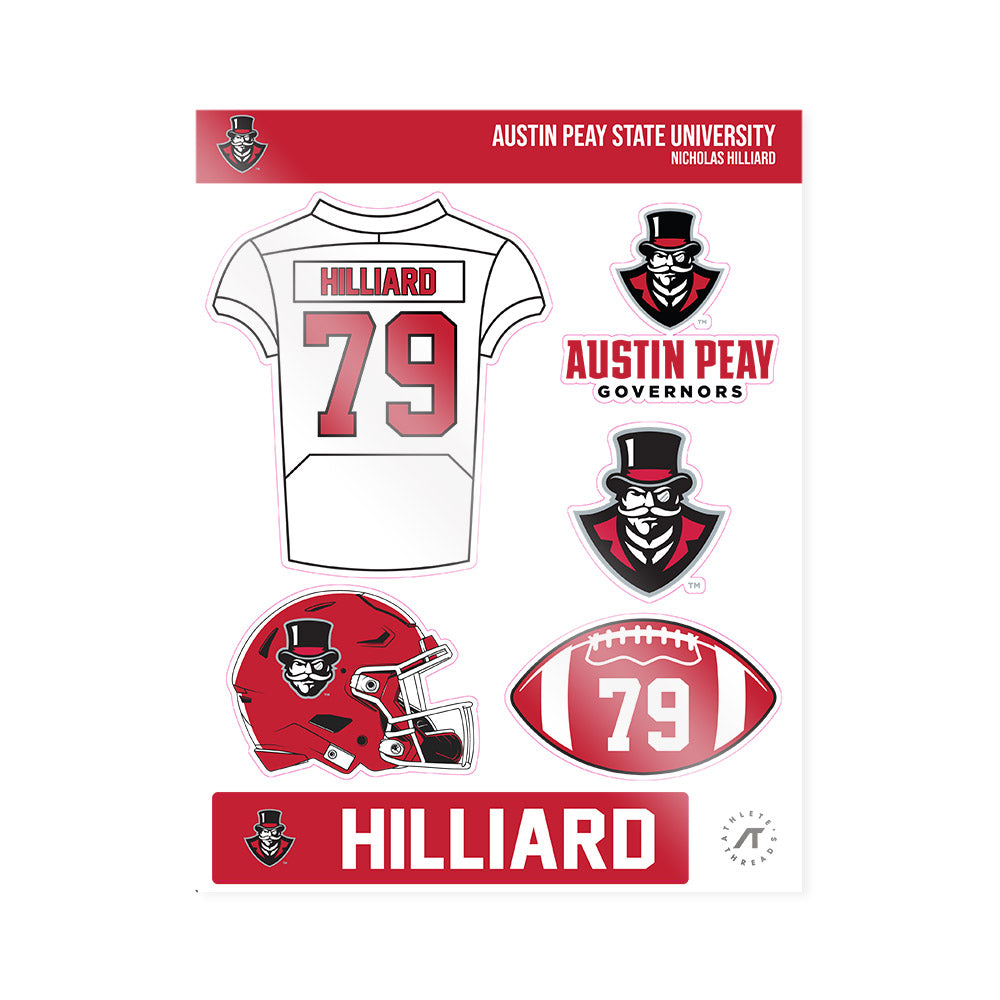 APSU - NCAA Football : Nicholas Hilliard - Sticker Sheet-0